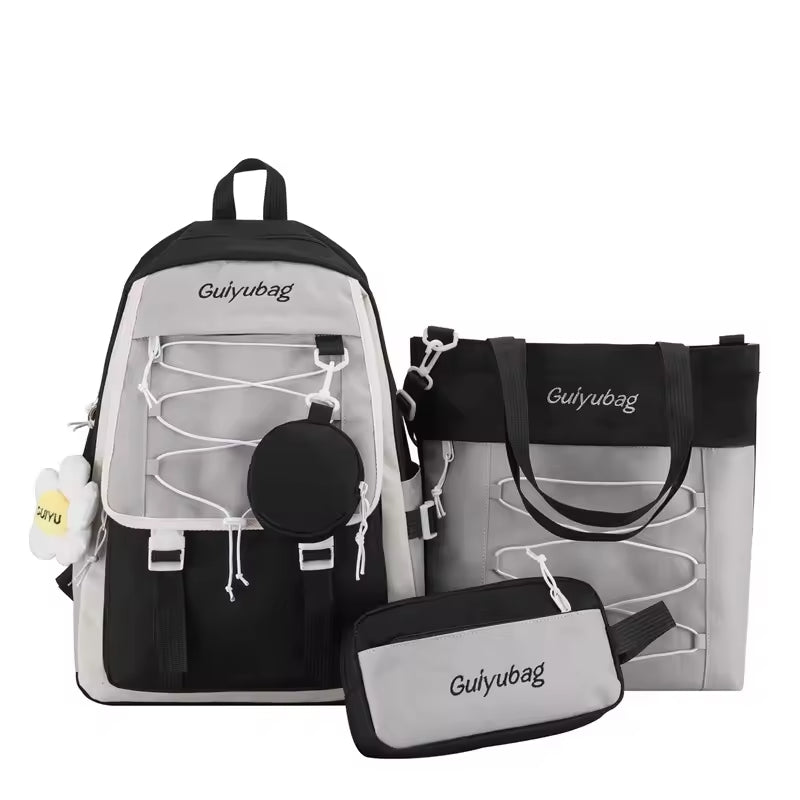 "4-Piece Trendy School Backpack Set 🎒✨"