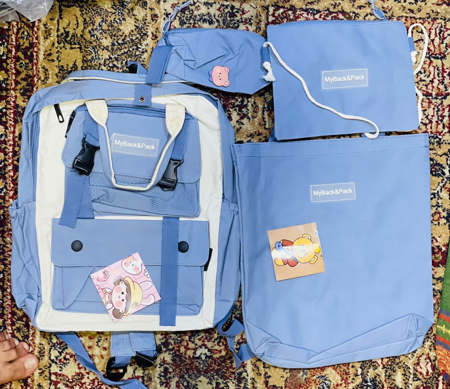 "4-Piece Trendy School Backpack Set 🎒✨"